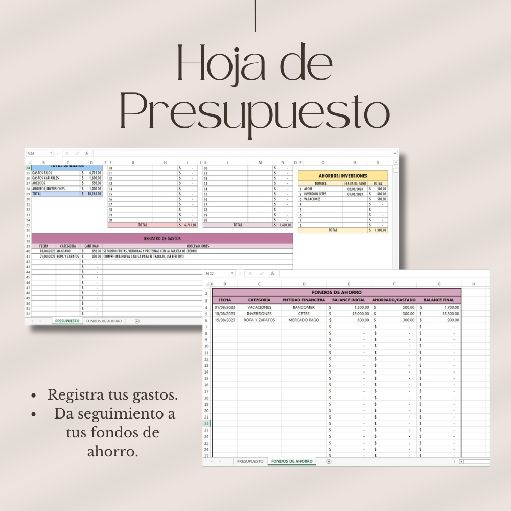 Hoja de PRESUPUESTO