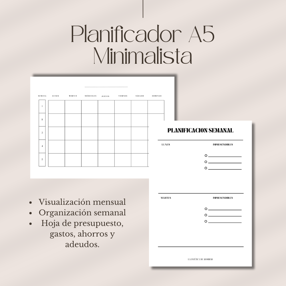 Planificador MINIMALISTA A5