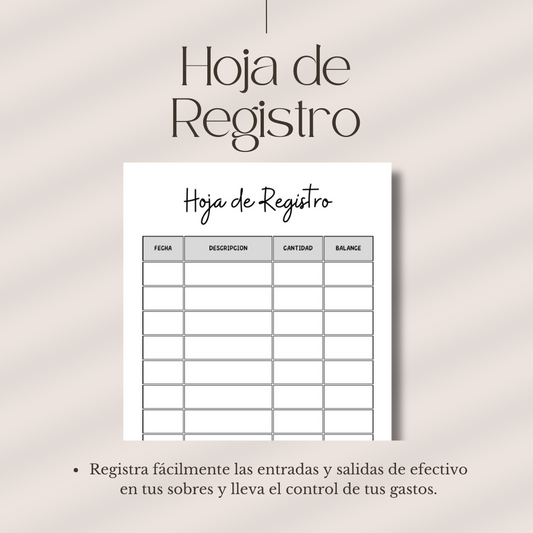 Hoja de REGISTRO