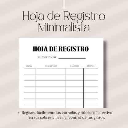 Hoja de REGISTRO MINIMALISTA