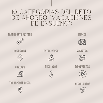 Juego de 10 Sobres DE RETOS DE AHORRO