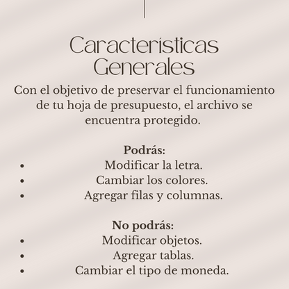 Hoja de PRESUPUESTO