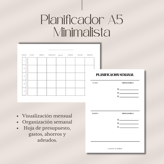 Planificador MINIMALISTA A5